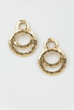 Gold plated overlapped hoop earrings in Gold