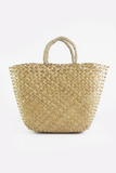 Medium Straw Handle Basket Bag in Natural